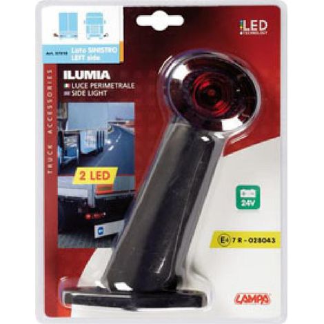 Feu de gabarit -long- de cote gauche 2en1 2 LEDs 24V 60
