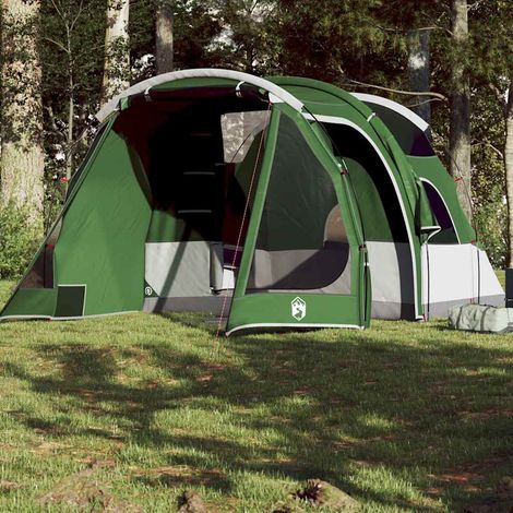 vidaXL Camping Tent Tunnel 4-Person Green Waterproof (1/5)
