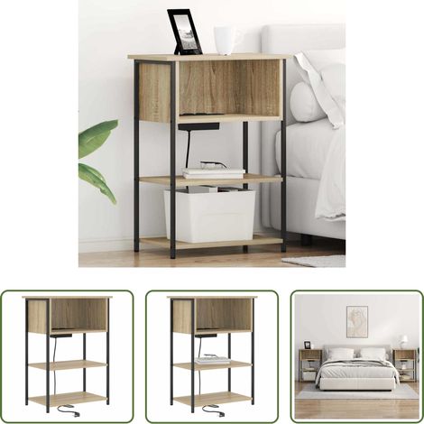 vidaXL Rangement - Cabinet de chevet Chêne Sonoma 55 x 31 x 76 cm (1/5)