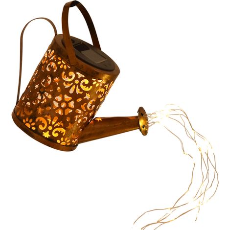 Luci a stringa solari, 36 LED, 600 mm, forma a bollitore/annaffiatoio, luminosità regolabile, batteria da 600 mAh (per giardino, patio, eventi)