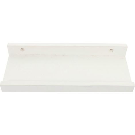 Ensemble de 2 étagères murales en bois blanc, style campagnard, design gain de place pour cuisine et salon, 29 x 12 x 4 cm (1/5)