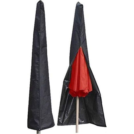 Couverture pour Parasol, 205cm Jardin Parasol Couverture/Housse de Protection pour Parasol Oxford Étanche, 210D Noir (574825CM) (1/4)