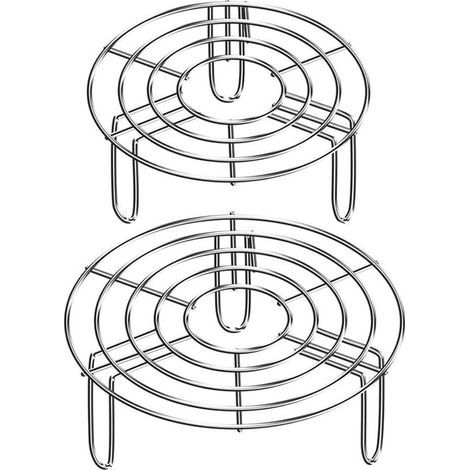 2 Pièces Support à Vapeur en Acier Inoxydable Grille de Cuisson Ronde Support pour Autocuiseur Support de Cuisson à la Vapeur Grilles de Refroidis (1/5)