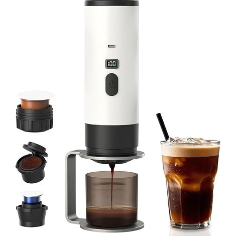Machine à café espresso portable sans assistance manuelle idéale pour le camping et la voiture machine à café espresso à autochauffage avec interface USB-C (1/5)