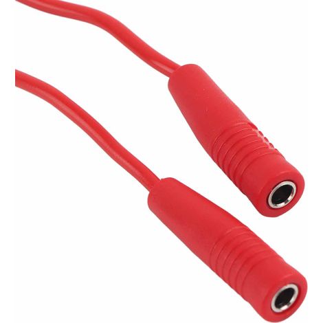 Câble de test d'extension de fiche banane femelle-femelle 0,44 mm² 2 mm 70029, câble de test femelle à fiche banane, rouge et noir, vendu par lots de 5. (1/5)