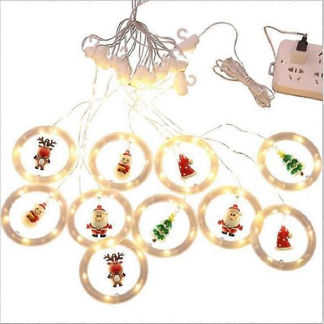 Guirnalda de luces LED navideñas para interiores y ventanas, decoración para árboles de Navidad, luces LED para cortinas de ventanas, lámparas colgantes de decoración navideña, luces navideñas (1/5)