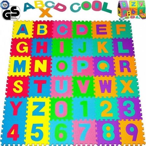 Trade Shop - Tappeto Puzzle Per Bambini 12 X 12 Cm Gioco Tappetino Lettere Alfabeto Gomma - (1/2)