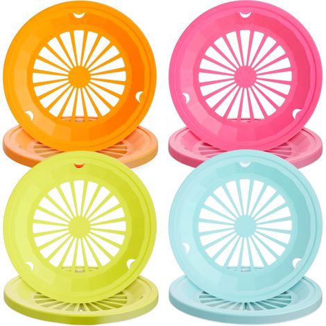 Set mit 20 Kunststoff-Tellerhaltern, 25 cm – EINNENFFER – Wiederverwendbar, passend für Teller mit 23 cm Durchmesser, robust, in 4 Farben, ideal für Picknicks und Partys (1/5)