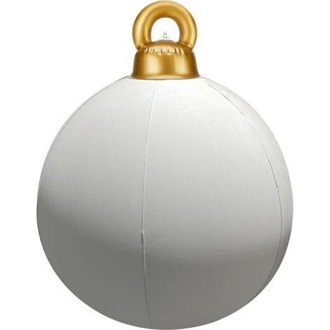 Boule De Noel Gonflable - Velours Flocké - 60 Cm - Décoration Extérieure De Noël - Lot De 3 (1/5)