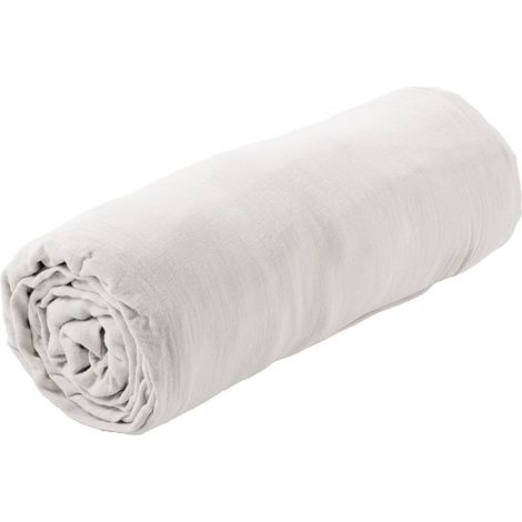 OUREA - Drap Housse 90x190cm Gaze de Coton Chantilly (1/3)