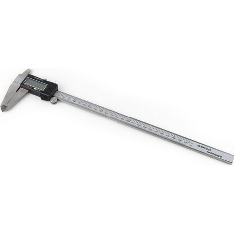 Calibrador digital de 300 mm – Precisión de 0,01 mm, pantalla LCD retroiluminada, resistente al agua IP54, incluye batería y estuche rígido.
