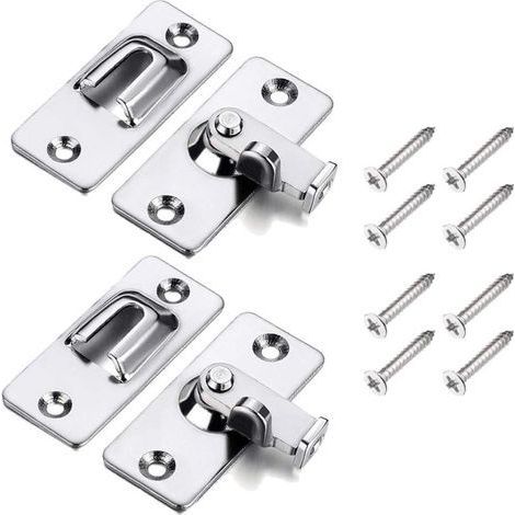 2 pcs 304 en acier inoxydable 90 degrés à angle droit boucle crochet crochet de verrouillage pour porte coulissante,boulon de verrouillage matériel accessoires ménagers