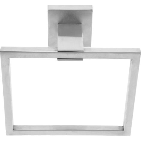 Porte-serviettes en inox brossé, anneau porte-serviettes carré pour salle de bain, convient pour la douche et les toilettes (1/5)