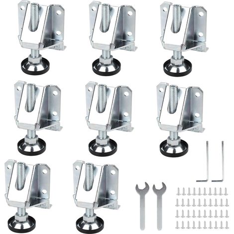 Adjustable Furniture Levelers, 8 Pieces Heavy Duty Adjustable Levelers, Furniture Leveling Feet, Heavy Duty Furniture Levelers with Screws, for Furniture/Tables/Cabinets/Workbenches (1/5)