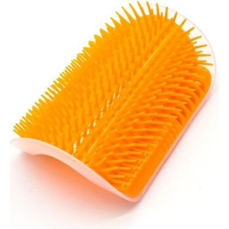 (Orange / 9x13cm)Brosse de Massage pour chat, peigne avec coin d'herbe à chat, auto-toilettage pour le visage, produits pour chats (1/4)