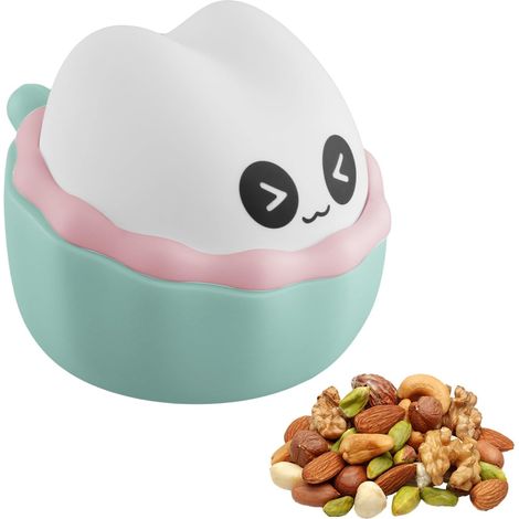 Contenitori per snack per bambini piccoli, contenitori per snack in silicone per neonati, contenitori per snack a tenuta stagna, tazze per snack con coperchio, adatti al microonde e al frigorifero (bl