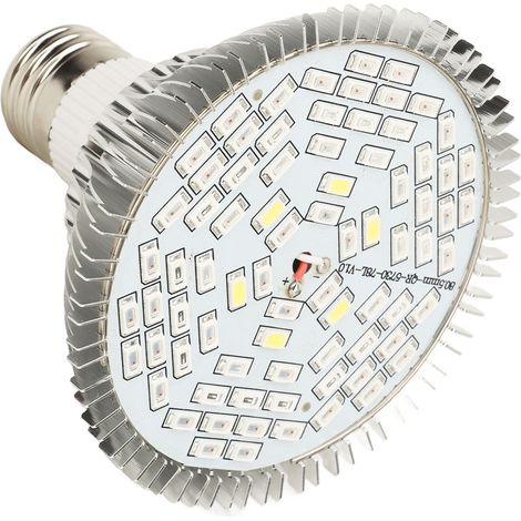 Ampoule LED 50 W à spectre complet, culot E27, 78 LED, bonne dissipation thermique, idéale pour la croissance des semis de légumes en serre, 85-265 V CA. (1/5)