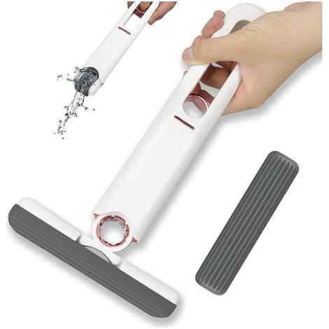 Mini Vadrouille de Nettoyage - Mini Vadrouille Portable - Mini Vadrouille Mains Libres - Vadrouille Auto,avec Fonction D'essorage,pour Fenêtres,Sols,Carrelages Muraux,Voitures,etc