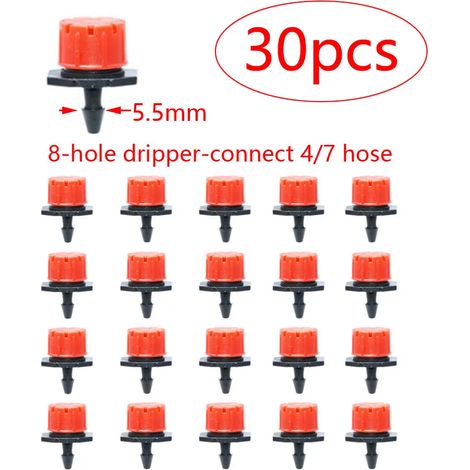 (30 pièces) Buse d'irrigation de jardin 4/7 mm, goutteur réglable, arroseur, système d'irrigation goutte à goutte pour plantes en pot (1/5)