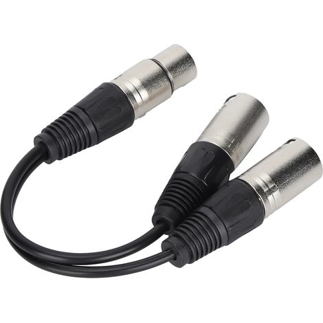 Câble XLR Femelle vers Double XLR Mâle pour Microphone Stéréo, Adaptateur Audio Équilibré Blanc 1m