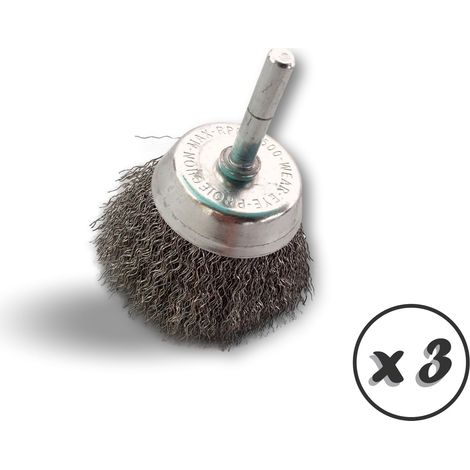 Brosses rotatives coupe sur tige Acier dur - Quantité x 3 - Ø 50 mm - Coupe - Acier - Dure (1/5)