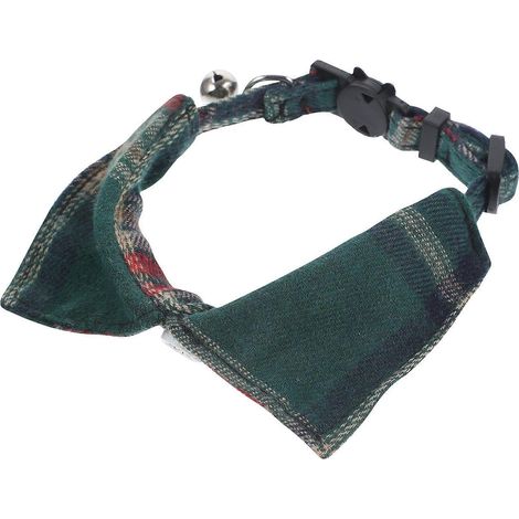 Collar para gato con cascabel ajustable, color verde navideño, para gatitos. (1/5)