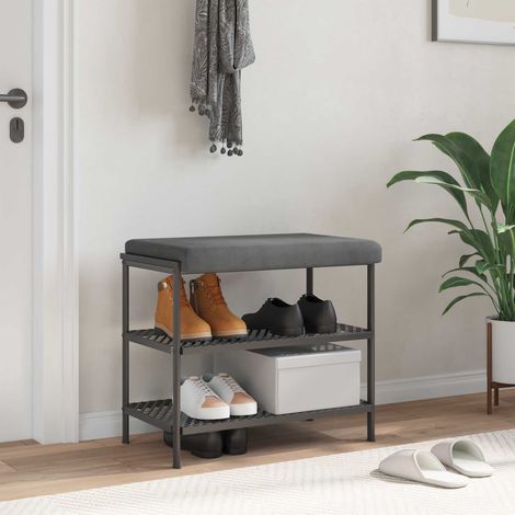 vidaXL Coussin de banc Velours (V) Gris foncé Profondeur 35 cm (1/5)