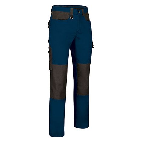 Pantalón de trabajo multibolsillos con diseño bicolor, de poliéster y algodón DYNAMITE 42 Azul marino orión / Negro