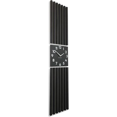 Reloj de panel negro con listones de 155x30 cm (1/5)