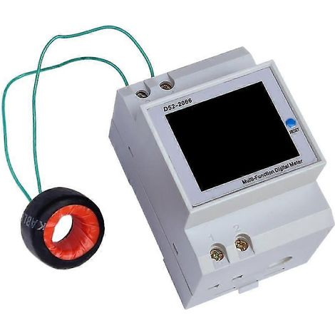 Voltmètre numérique sur rail DIN, ampèremètre, wattmètre, compteur d'énergie électrique (kWh), moniteur de fréquence, voltmètre et ampèremètre. (1/5)