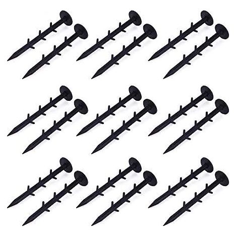 100 pcs 16 cm Jardin Pegs Securing Fixation Ongles Paysage Sol Tissu Peg avec Ancres cannelés en Plastique pour Fixer Les couvercles des Feuilles des Mauvaises Herbes en Tissu au Sol-Fei Yu (1/5)