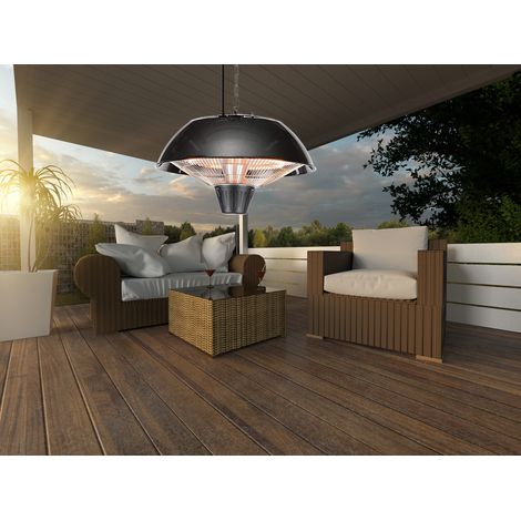 Halogen Terrassen Deckenheizstrahler Schwarz 1500W 360˚ Wärmeabstrahlung IP34 (1/5)
