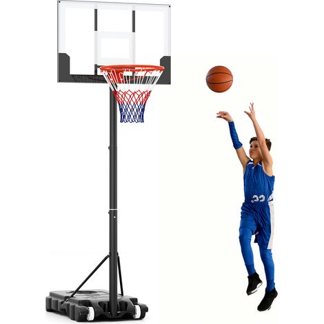 Système de Panier de Basketball Réglable (100 -212 CM) pour Enfants Mobile, avec Panneau Arrière Résistant aux Chocs, Base Remplissable (1/5)