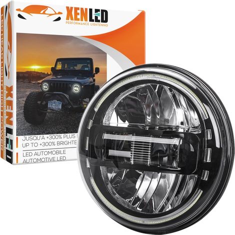 Phare 7″ LED « King Kong » - JEEP / HUMMER / 4x4 - 60W - 6000Lms Phare rond Full LED XENLED Homologué