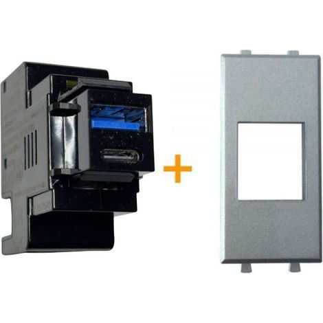 Perry presa USB A + C 3A compatibile Ave Allumia metallizzato - 1MCUSB002A