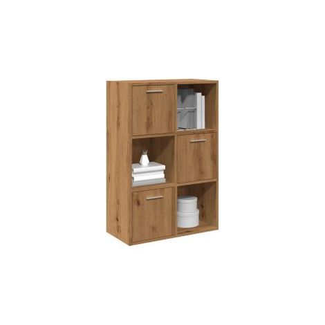 Bibliothèque chêne artisanal 60,5x30x90 bois d'ingénierie (1/5)