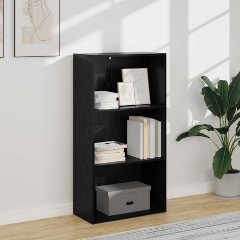 Bücherregal Schwarz Eichen-Optik 60 x 30 x 114 cm Holzwerkstoff
