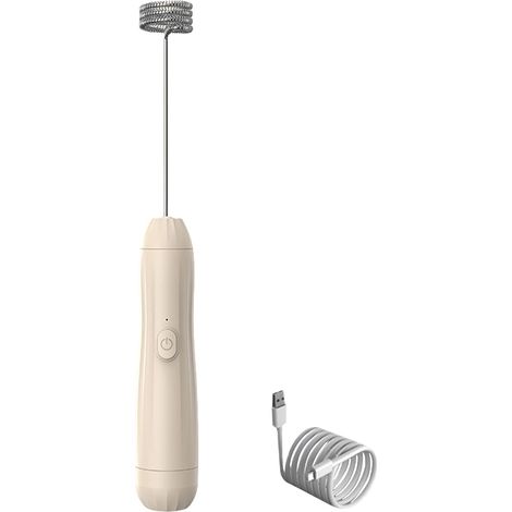 Mousseur à lait portable et rechargeable, idéal pour préparer des boissons et battre des œufs — petit mixeur — couleur kaki (1/5)