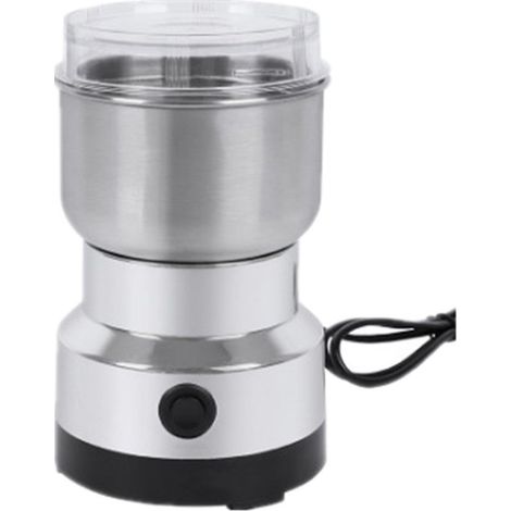 Elektrische Kaffeemühle – Getreidemühle – Gewürzmühle – Pfeffermühle – Küchenhelfer – Edelstahlgehäuse – Silber (1/5)