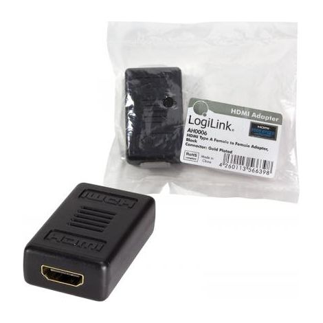 Connettore HDMI LogiLink Full HD 1080p 60Hz Adattatore HDMI femmina 1.3b placcato oro (1/3)