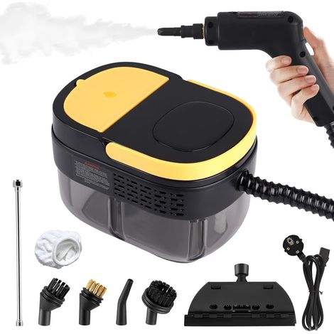 2500W Nettoyeur Vapeur avec Ecran Digital, Nettoyeur Vapeur à Main avec 7 Têtes de Brosse Réglables sur 3 Niveaux,1100ML Réservoir d'Eau de Grande Capacité pour Nettoyage,Canapés, Carrelage (1/5)