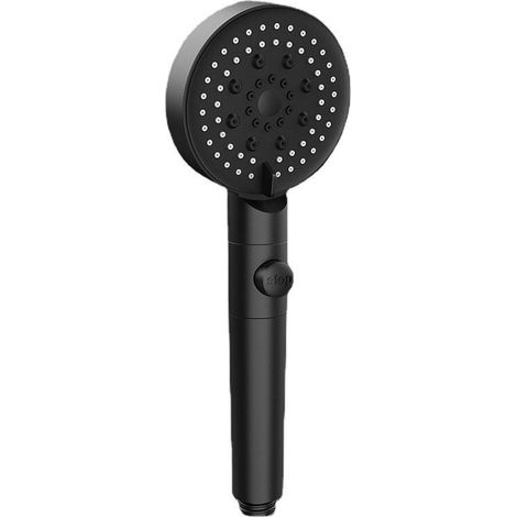 Pommeau de douche à haute pression économie d'eau, douchette douche salle de bain réglable à 6 modes, pommeau de douche anti calcaire avec arret, facile à installer (noir)