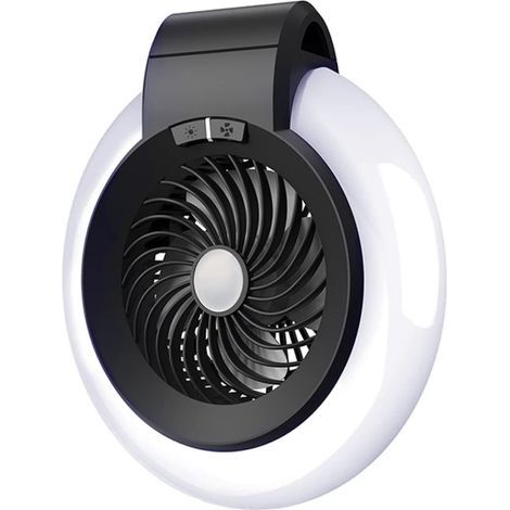 Ventilateur de camping avec camping lanterne 5200mAh ventilateur de plafond de tente portable rechargeable avec câble USB léger à LED pour randonnée en camping en plein air (1/5)