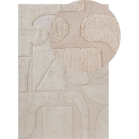 Teppich DIYADIN Beige 140 x 200 cm Baumwolle
