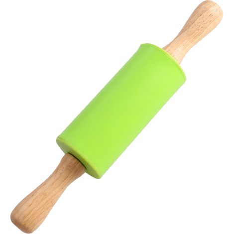 Rouleau À Pâtisserie En Silicone - Surface Antiadhésive - Poignées En Bois - Pour Pâte À Pizza Et Pâtisserie - 1 Pièce (1/5)