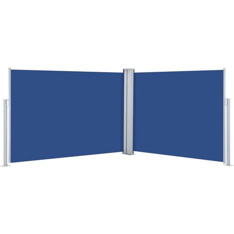 Auvent Marquise latéral rétractable, Store Banne pour Jardin Balcon Terrasse, Bleu 100 x 1000 cm OIB9358E (1/5)