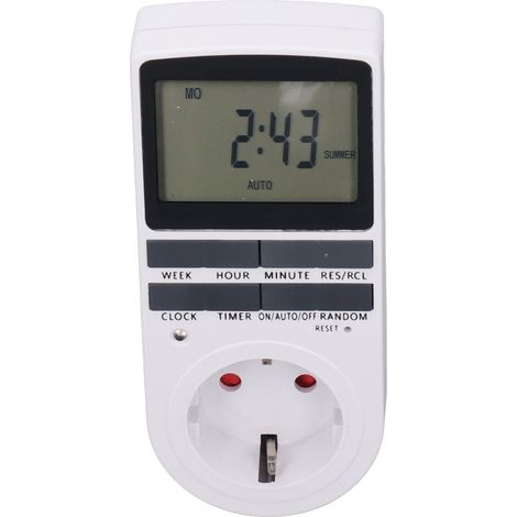 Prise Connectée avec Programmation Quotidienne - Économie d'Électricité, Sécurité Incendie, 16A - 230V, Fiche Européenne (1/5)