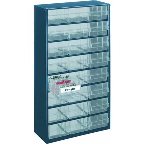 raaco Kleinteilemagazin B 306 x T 150 x H 552 mm Stahlblech mit Gummifüßen - 137409