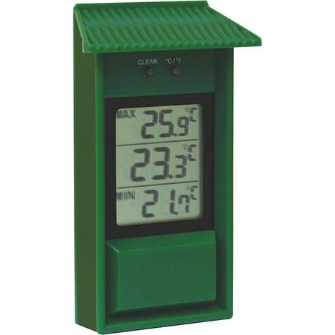 Thermomètre numérique : valeurs minimales et maximales,vert (1/2)