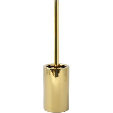 Brosse Wc avec support Céramique TUBE Or Brillant Spirella